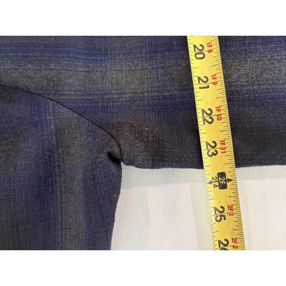 FB County Short Sleeve Checker Flannel Shirt Blue Black Grey Plaid Mens Medium - Picture 6 of 7